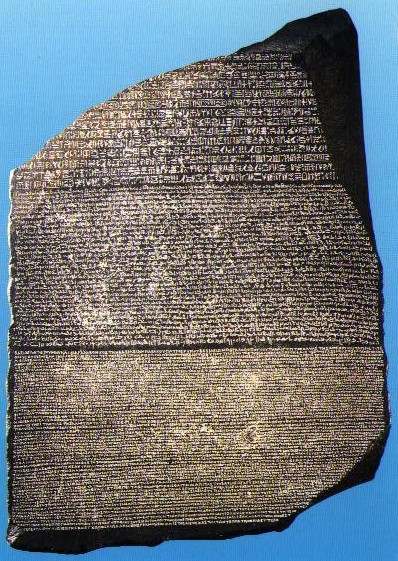 Then in 1799, one of Napoleon's officers discovered the Rosetta Stone 